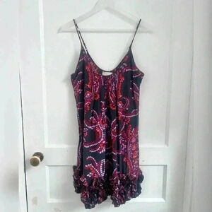 Haven Silk Floral Strapless Dress Formal Wedding Size Small Petite
